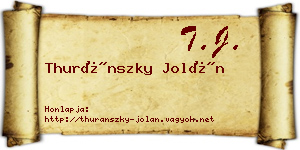 Thuránszky Jolán névjegykártya