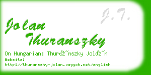 jolan thuranszky business card